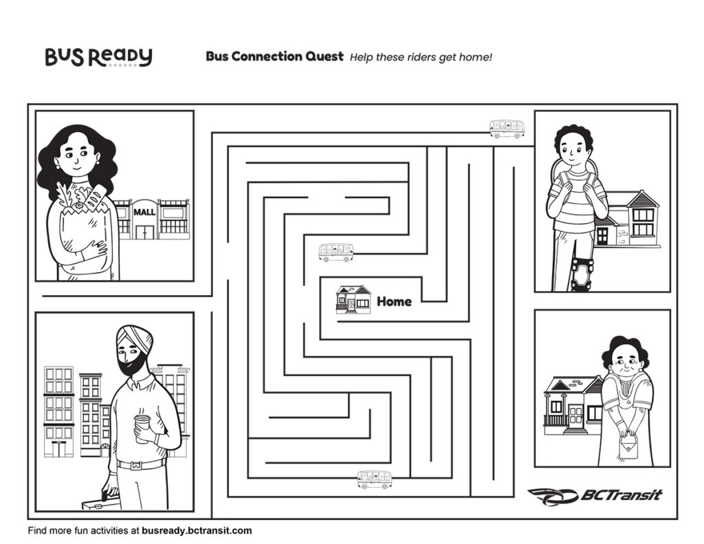 Bus Connection Quest activity sheet preview