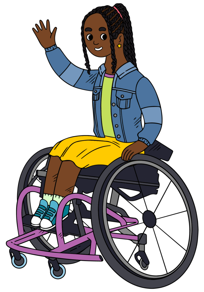 Young girl in a wheelchair