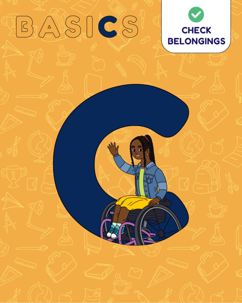 C is for Check belongings